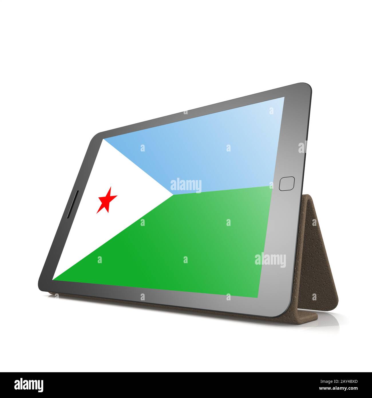 Tablette avec drapeau de Djibouti Banque D'Images