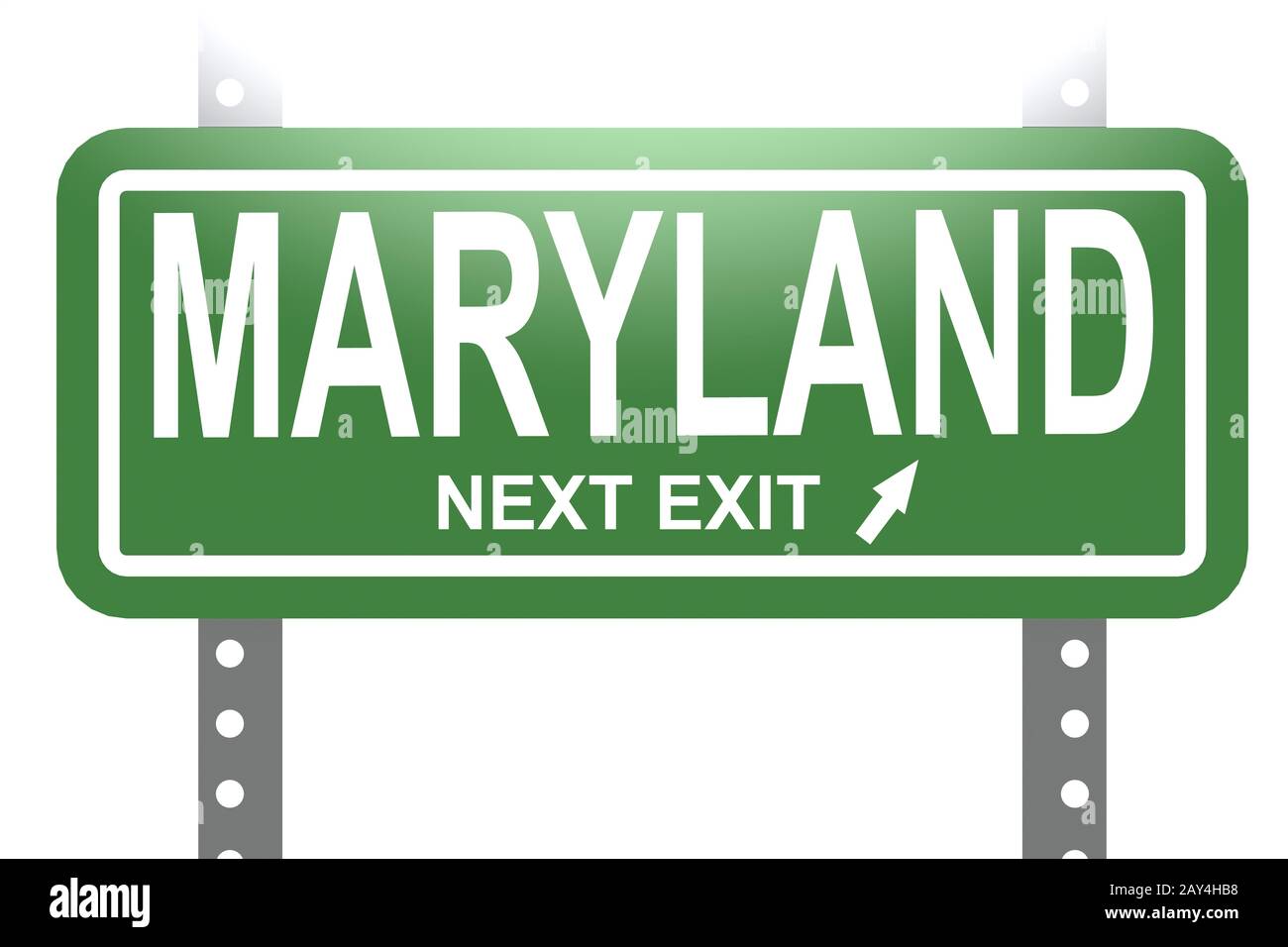Panneau vert du Maryland isolé Banque D'Images