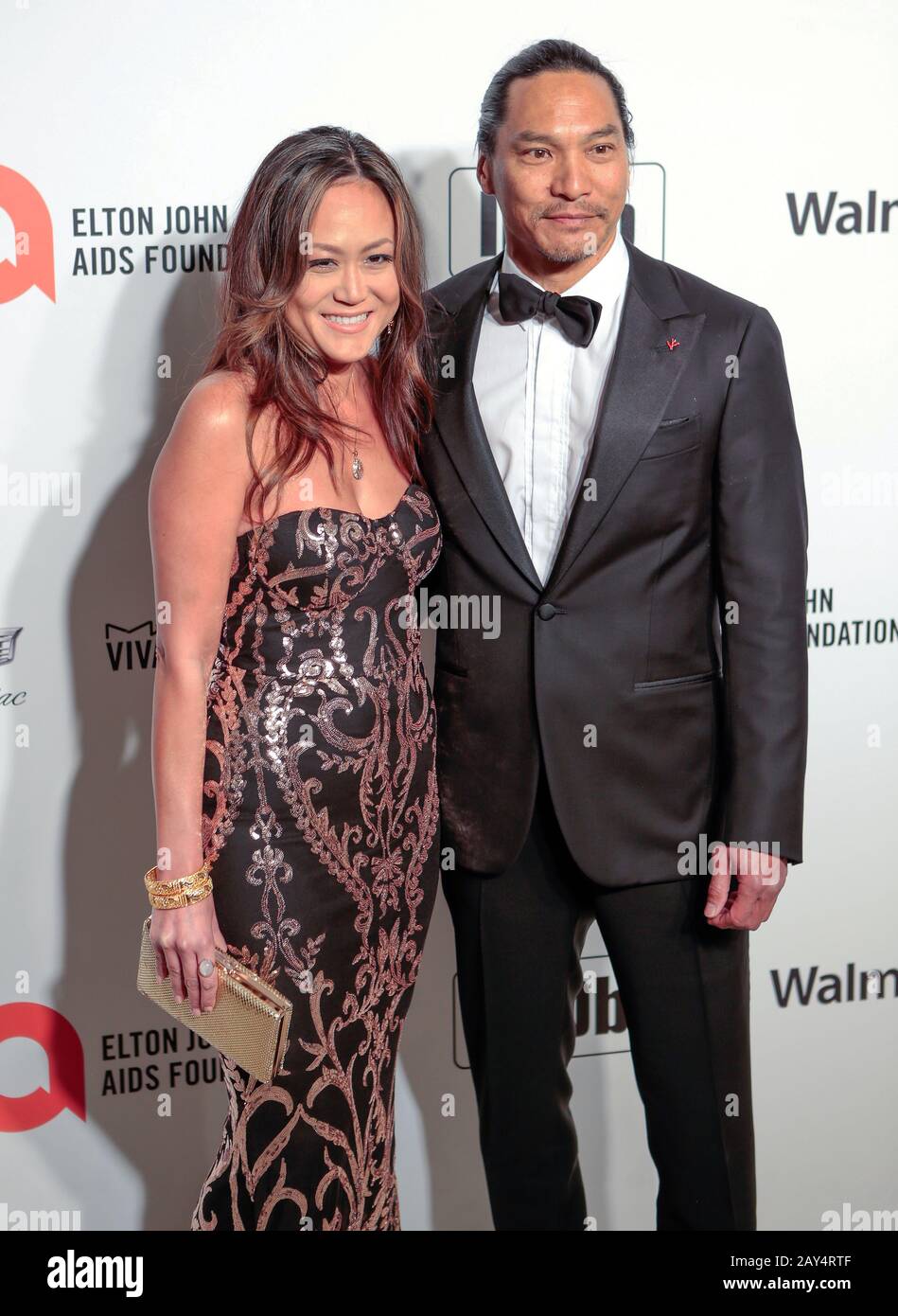 Diana Lee (à gauche) et Jason Scott Lee présents au Elton John AIDS Foundation Viewing Party, qui se tient à West Hollywood Park, Los Angeles, Californie, États-Unis. Photo PA. Date De L'Image : Dimanche 9 Février 2020. Voir l'histoire de l'AP SHOWBIZ Oscars Parties. Crédit photo devrait lire: PA Fil Banque D'Images