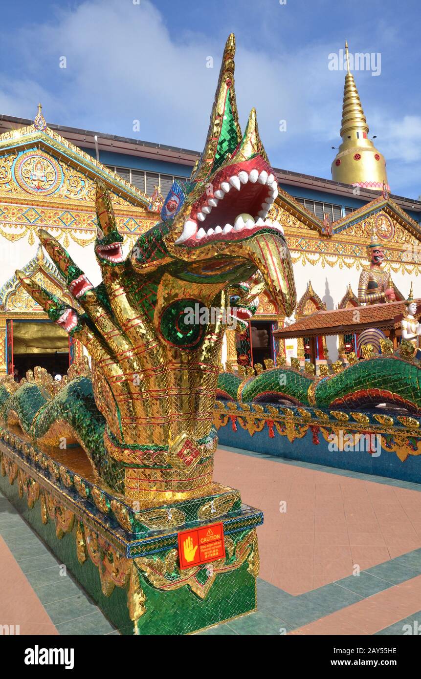 La sculpture à l'Wat Chayamangkalaram temple thaï Banque D'Images