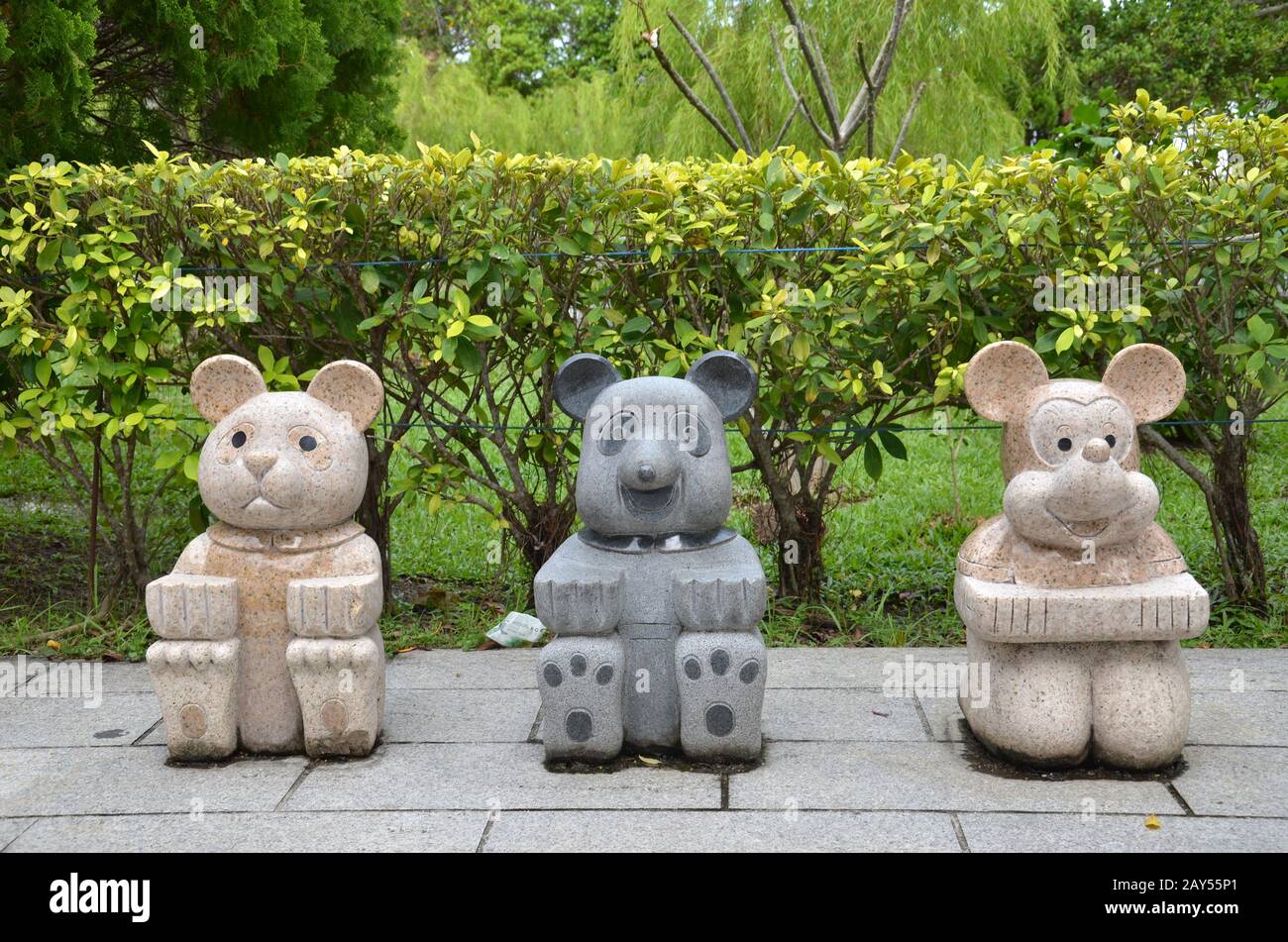 Sculptures situées à Kek Lok si, Penang Banque D'Images