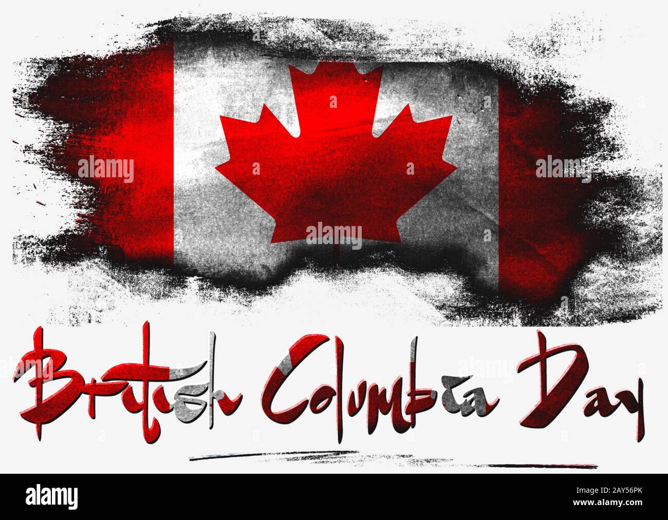 La Colombie-Britannique avec drapeau Canada Banque D'Images