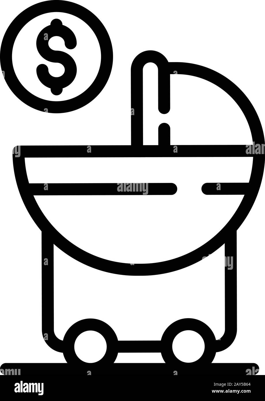 Divorce seul icône de bébé, style de contour Illustration de Vecteur