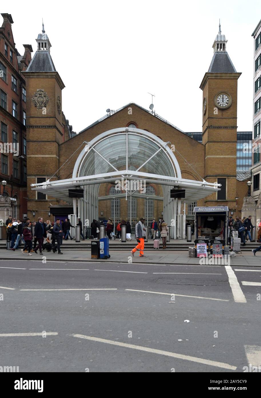 Gare de Liverpool Street à Bishopsgate. Photo PA. Date De L'Image: Vendredi 14 Février 2020. Crédit photo devrait lire: Nick Ansell/PA Wire Banque D'Images
