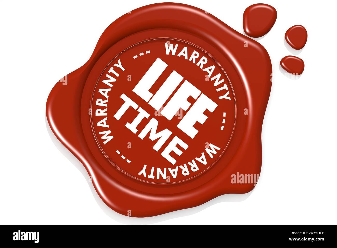 D'étanchéité garantie à vie isolé sur fond blanc Banque D'Images