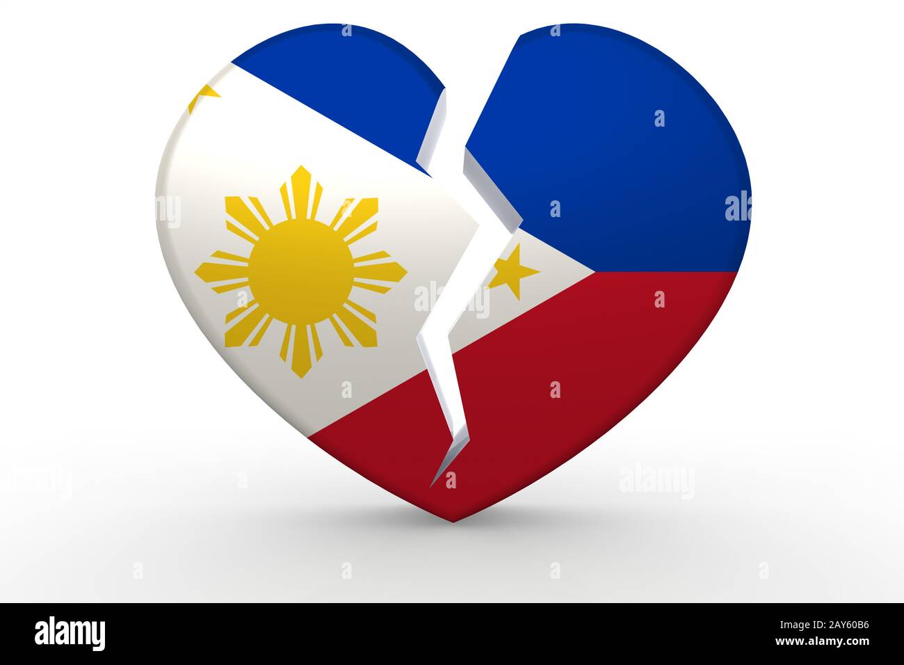 Forme de coeur blanc cassé avec drapeau Philippines Banque D'Images