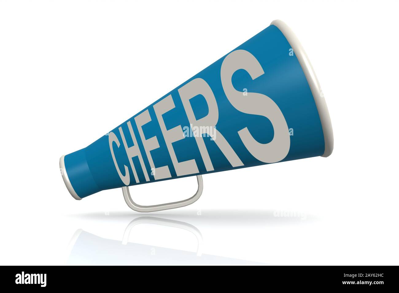 Mégaphone bleu avec cheer mot Banque D'Images
