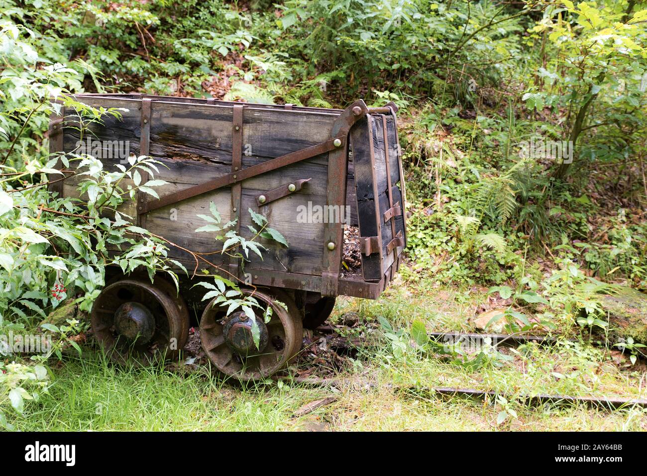Ancienne voiture de train minière Banque D'Images