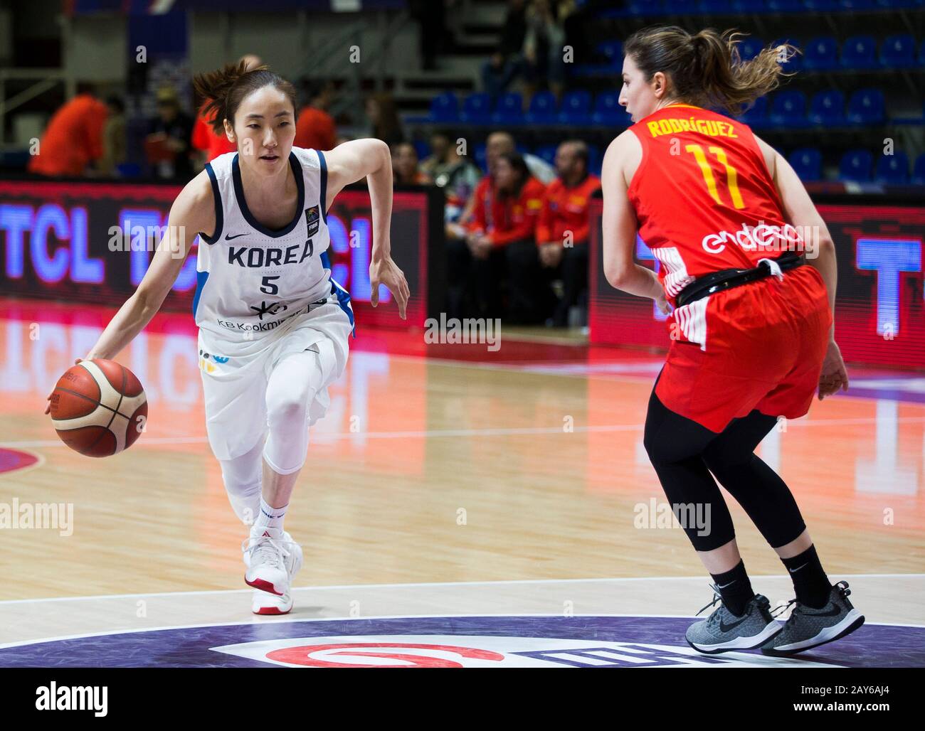 Belgrade, Serbie. 6 février 2020. Park Hyejin de Corée concurrence contre Leonor Rodriguez d'Espagne. Crédit: Nikola Krstic/Alay Live News Banque D'Images