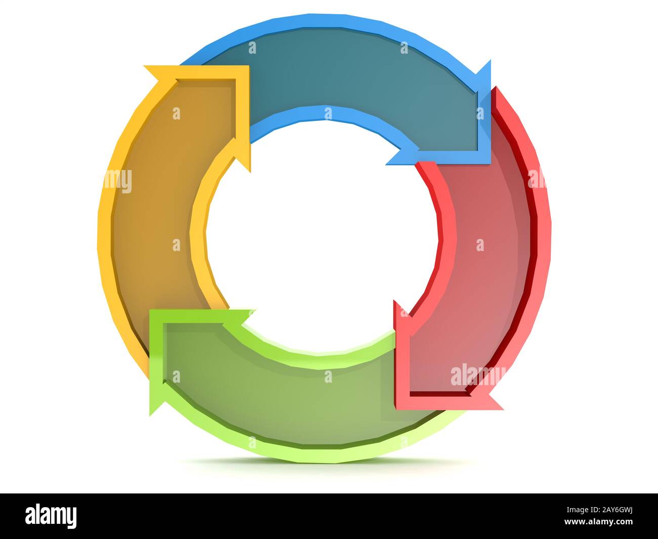 Cercle de flèche avec 4 couleurs Banque D'Images