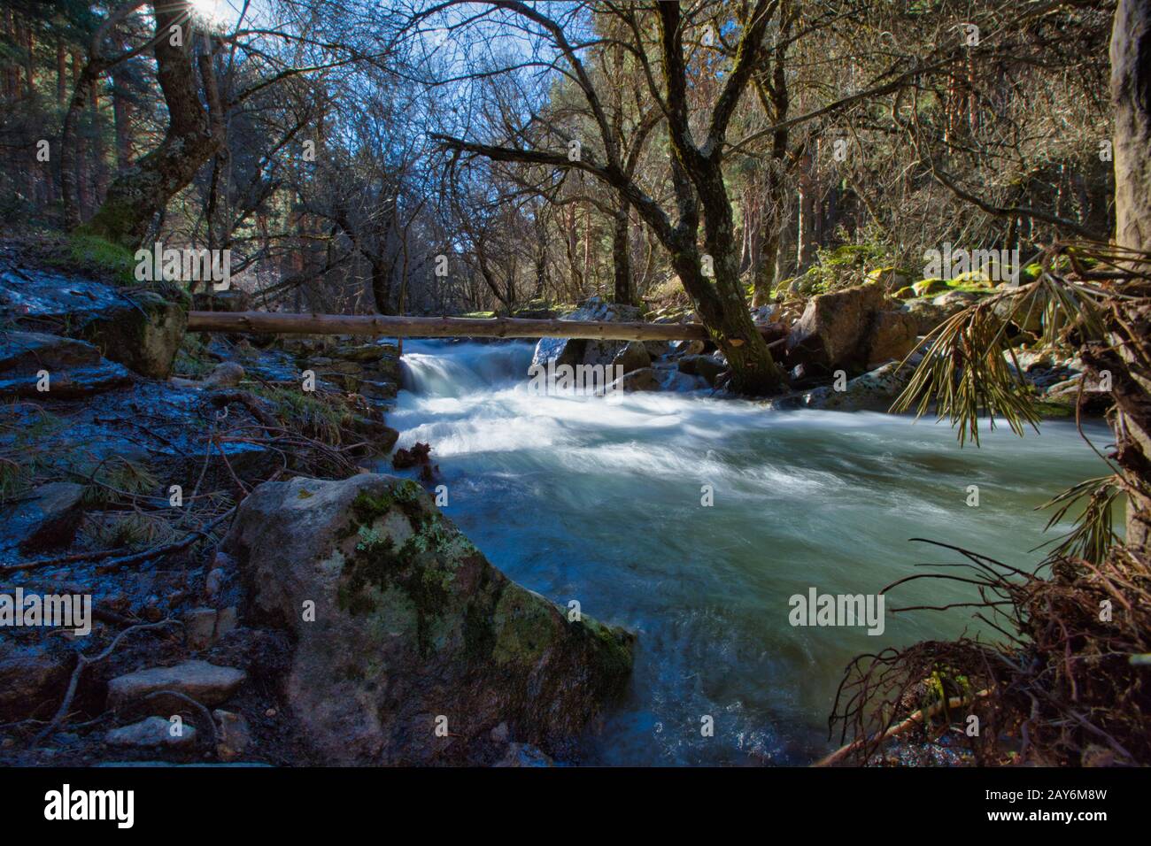 Valle de Loyoza en el Parque Nacional de Guadarrama. Cascada del Purgatorio. Madrid España Banque D'Images