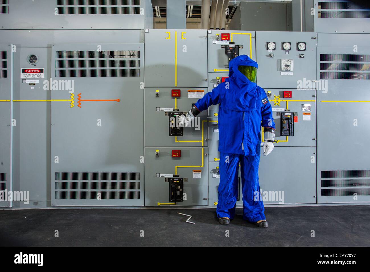 Photographie industrielle d'une salle électrique pour un grand bâtiment commercial Banque D'Images