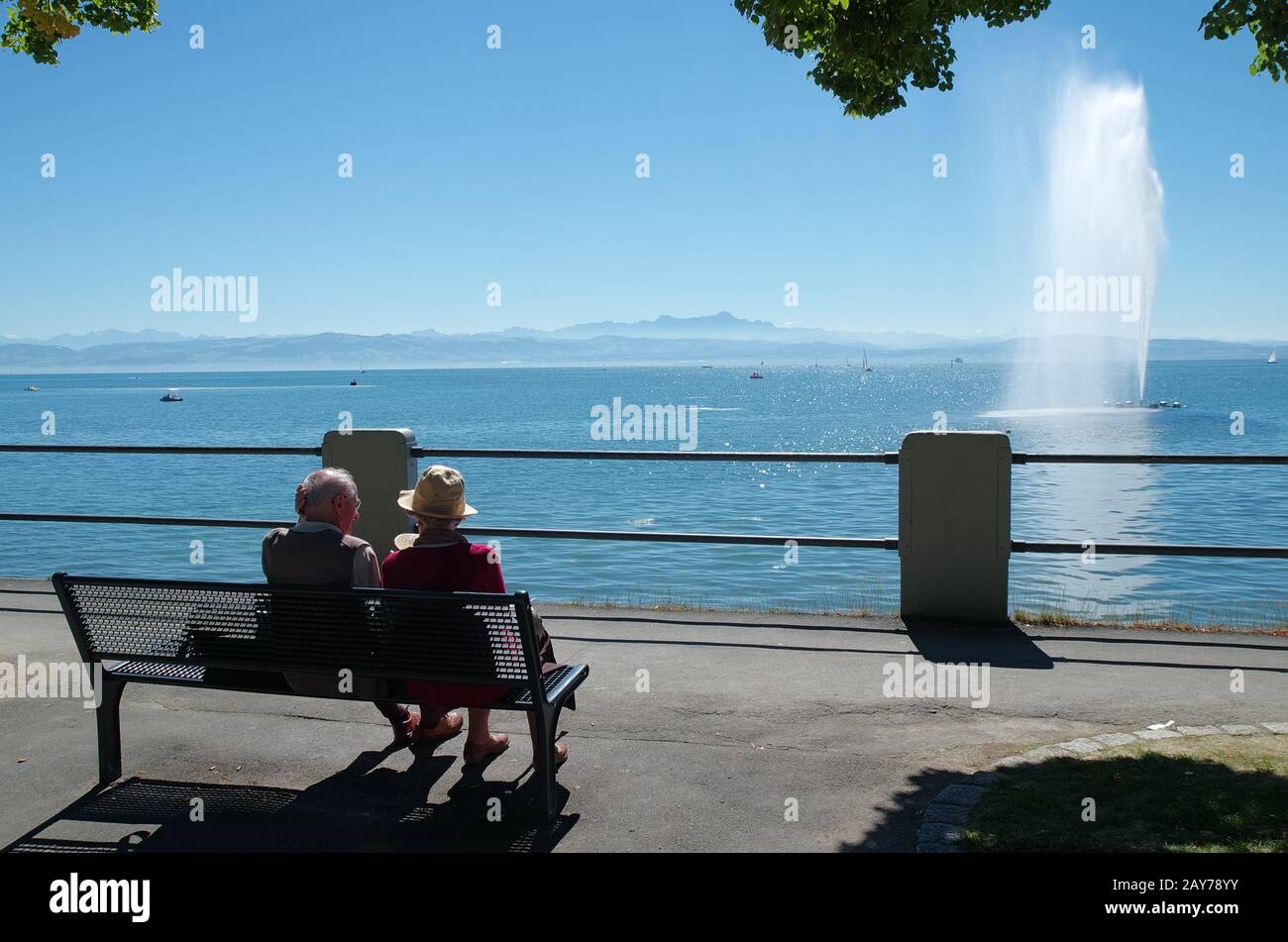 Coin salon avec vue - Friedrichshafen - Lac de Constance Banque D'Images