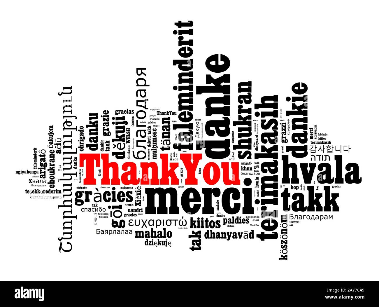 Merci dans différentes langues Banque D'Images