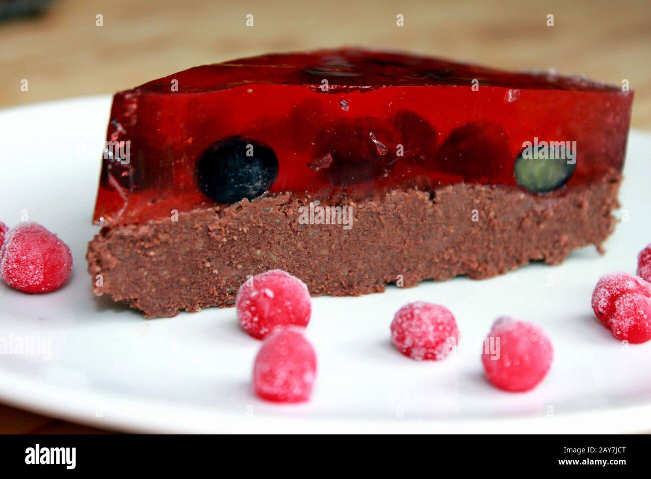 Gateau De Millet Maison Gateau De Gelee Millet Au Chocolat Avec Bleuets Gateau Sain Gateau Au Chocolat Gateau Sans Cuisson Pate Froide Photo Stock Alamy