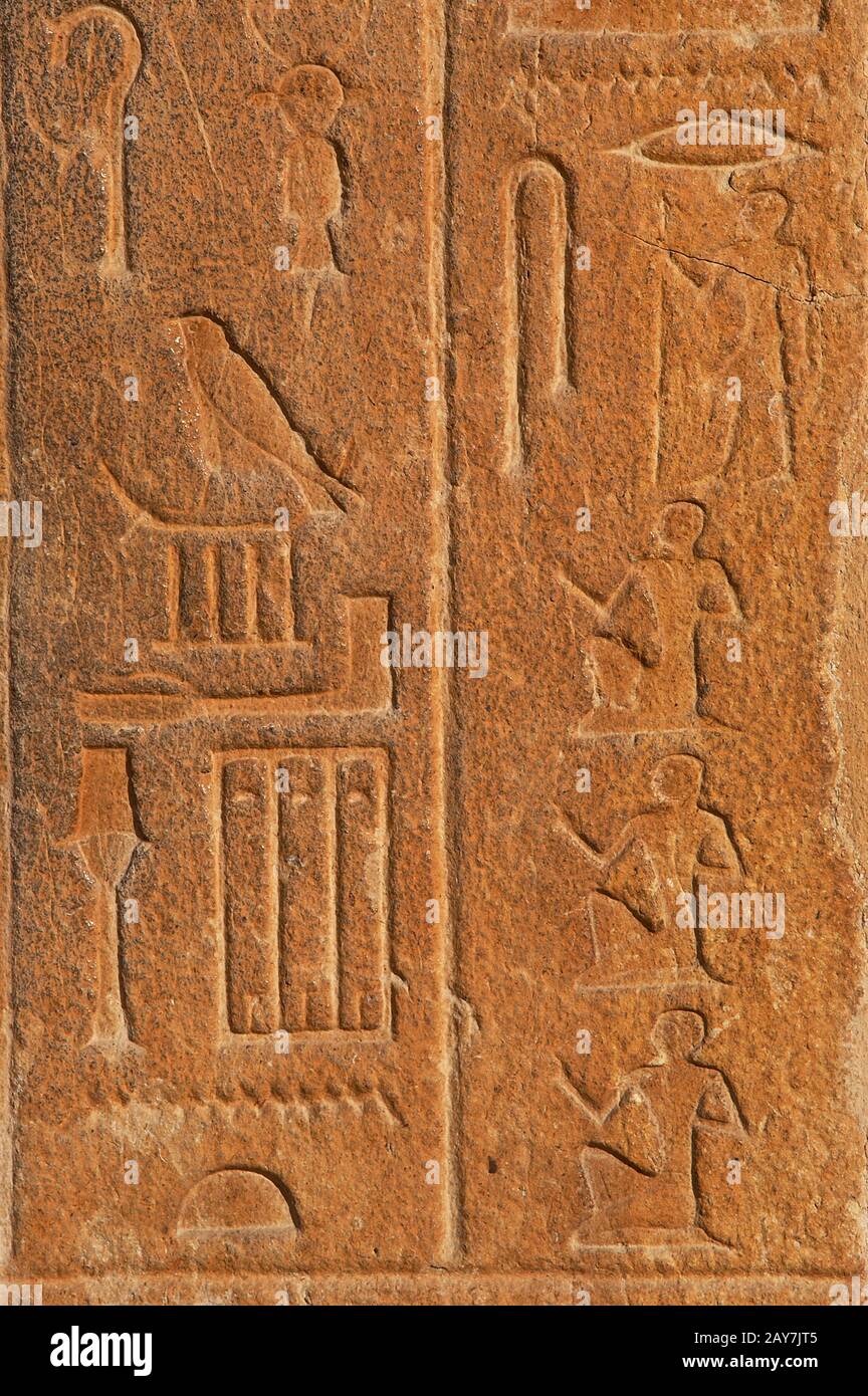Vieux Royaume D'Egypte. 6 Dinasty. Mastaba de Mereruka, Vizier de pharaoh Teti. Hieropglyphes. Nécropole de Saqqara. Basse Égypte. Banque D'Images