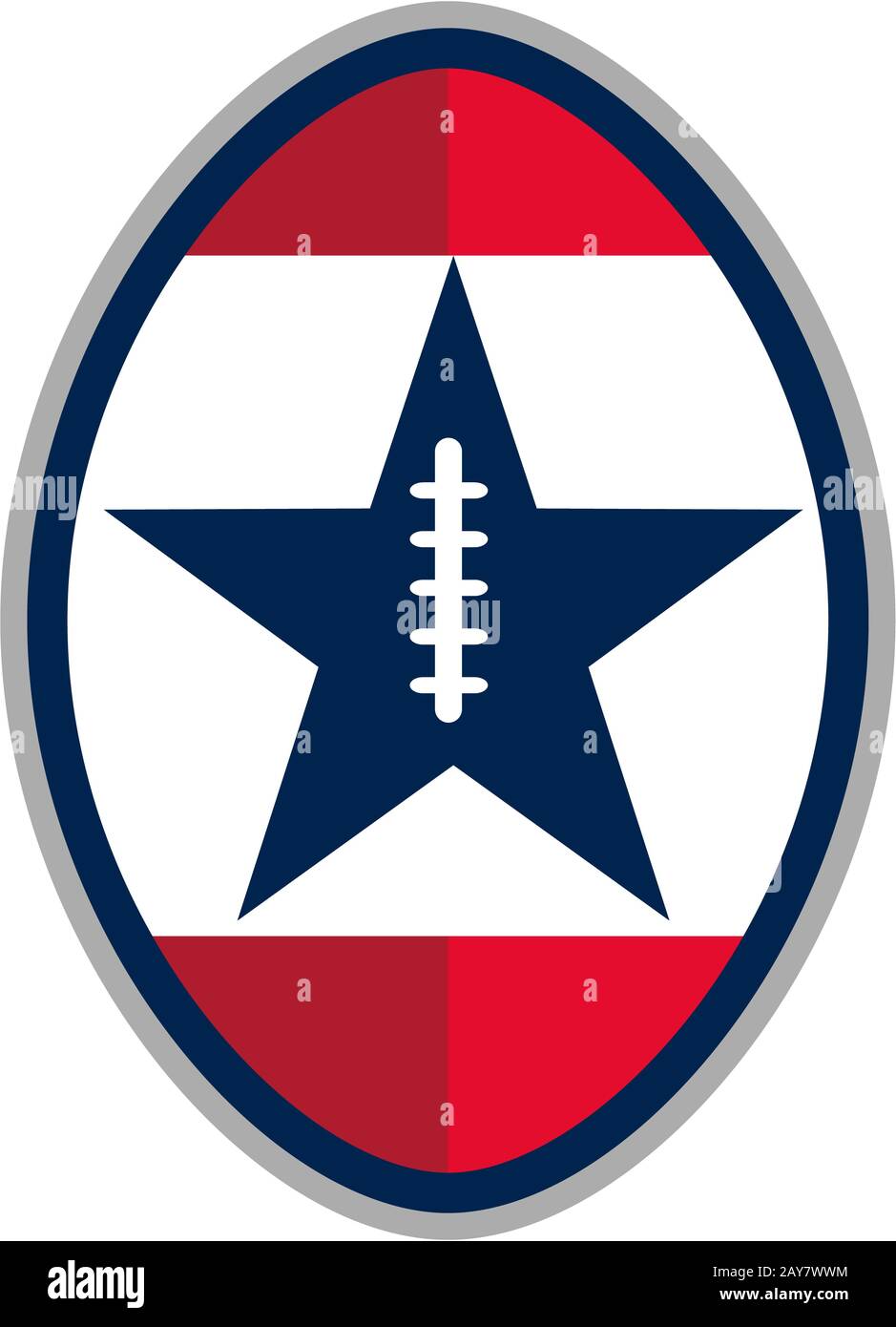 Ballon de football américain Star Retro Stripes Banque D'Images