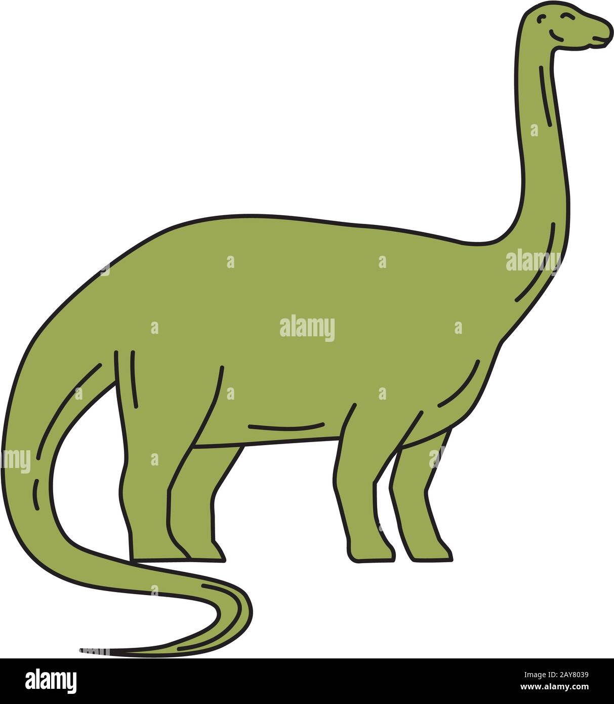 Brontosaurus ligne mono Banque D'Images