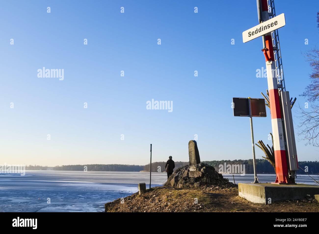 Sortie du canal Oder-Spree à Seddinsee, Brandebourg, Allemagne Banque D'Images