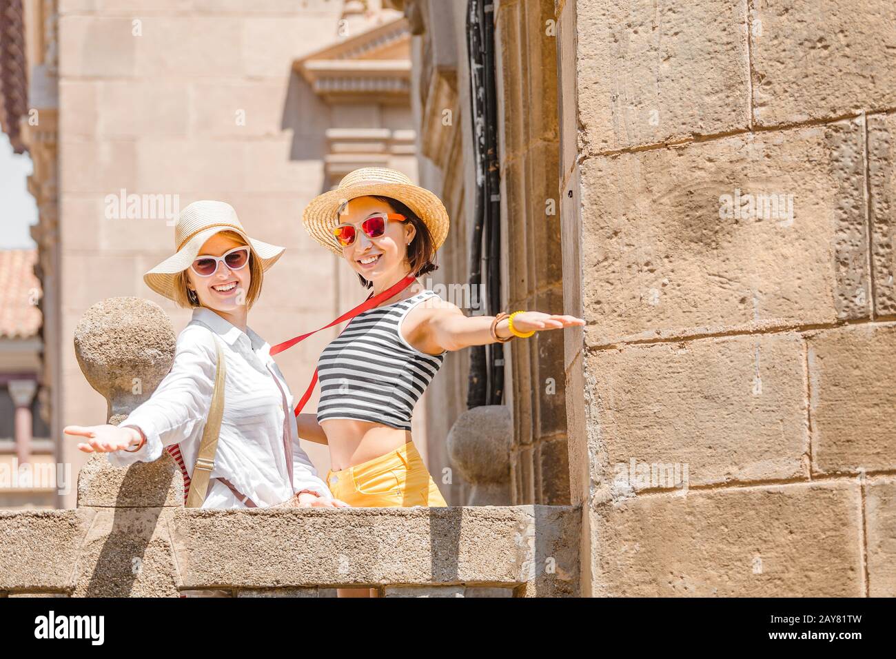 Voyager les touristes et les amis s'amuser en Espagne, en Europe Banque D'Images