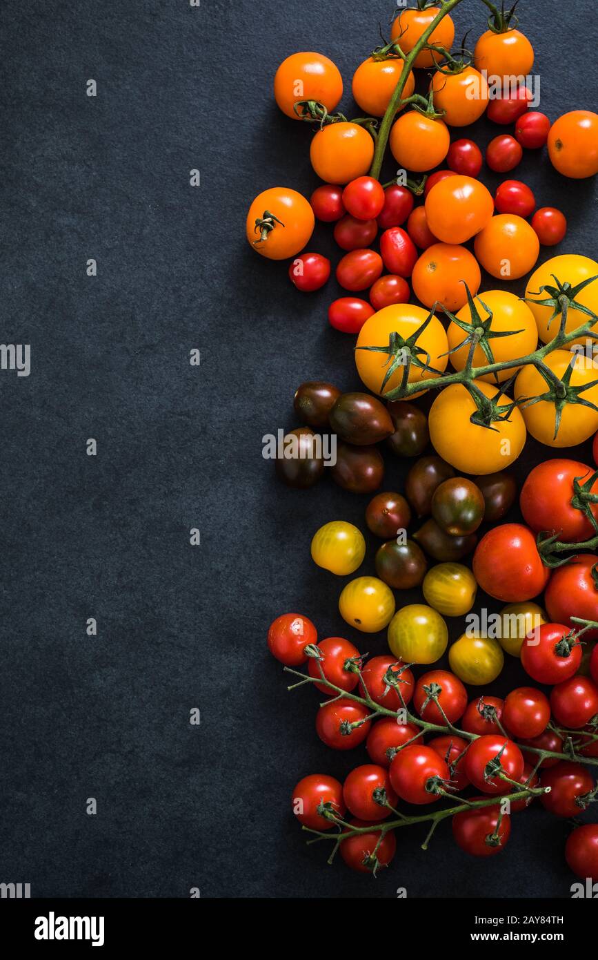 sélection multicolore de tomates Banque D'Images