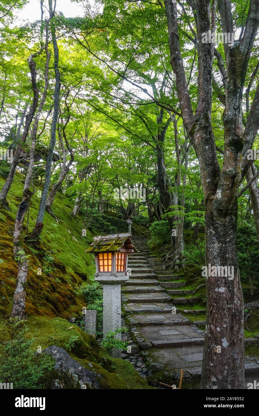 Lampe dans Jojakko-ji, Kyoto, Japon Banque D'Images