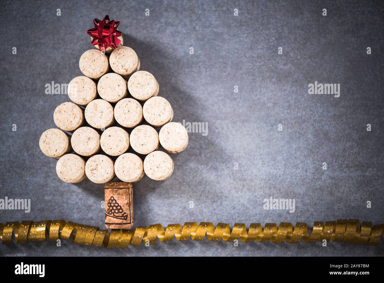 Arbre de Noël pour amoureux du vin, liège naturel de vin Banque D'Images