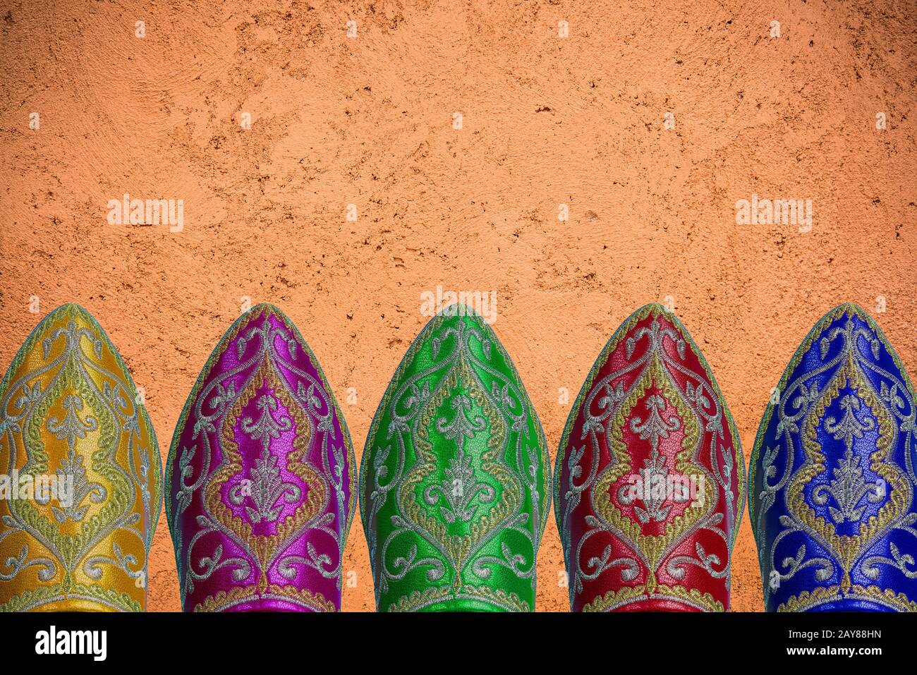 Chaussures Marocaines Traditionnelles Du Bazar Image stock - Image du