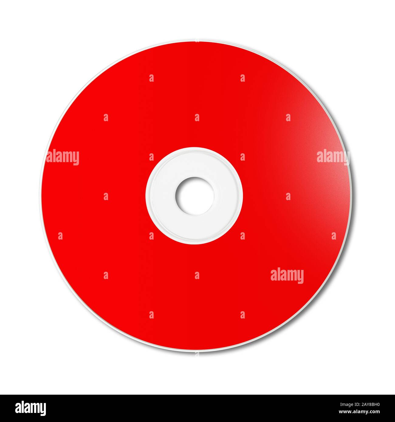 CD - DVD rouge modèle maquette isolated on white Banque D'Images