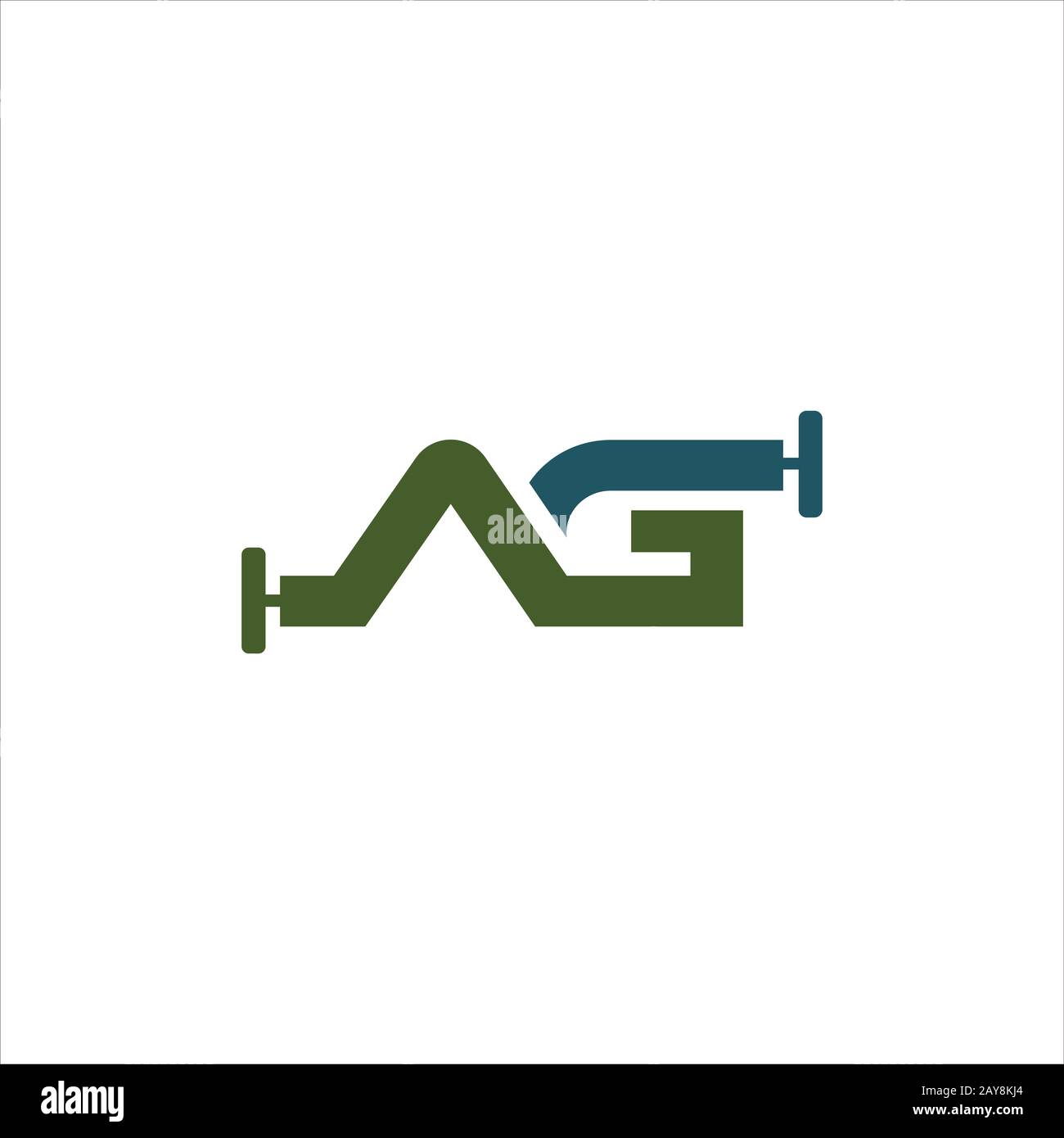 Modèle de conception initiale du logo ah ou ha Illustration de Vecteur