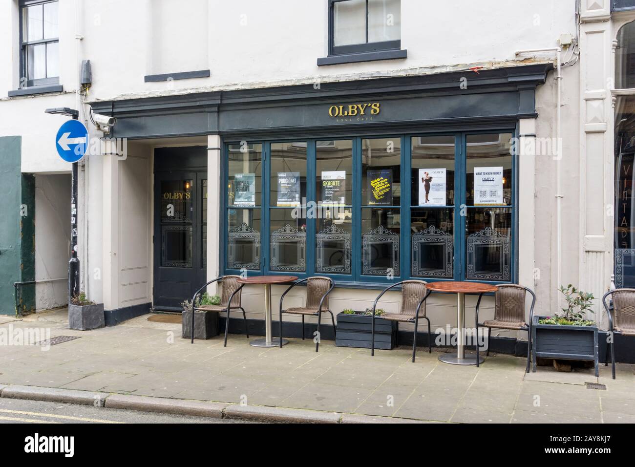 Olby's Soul Cafe dans la rue King, vieille ville de Margate. Banque D'Images