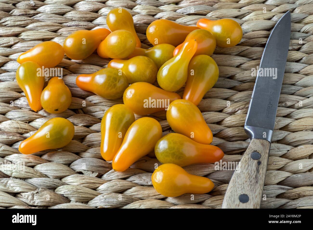 Variété de tomates du patrimoine - tomates prunes Banque D'Images