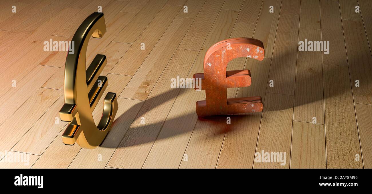Symboles de devise: Euro et livre sterling Banque D'Images