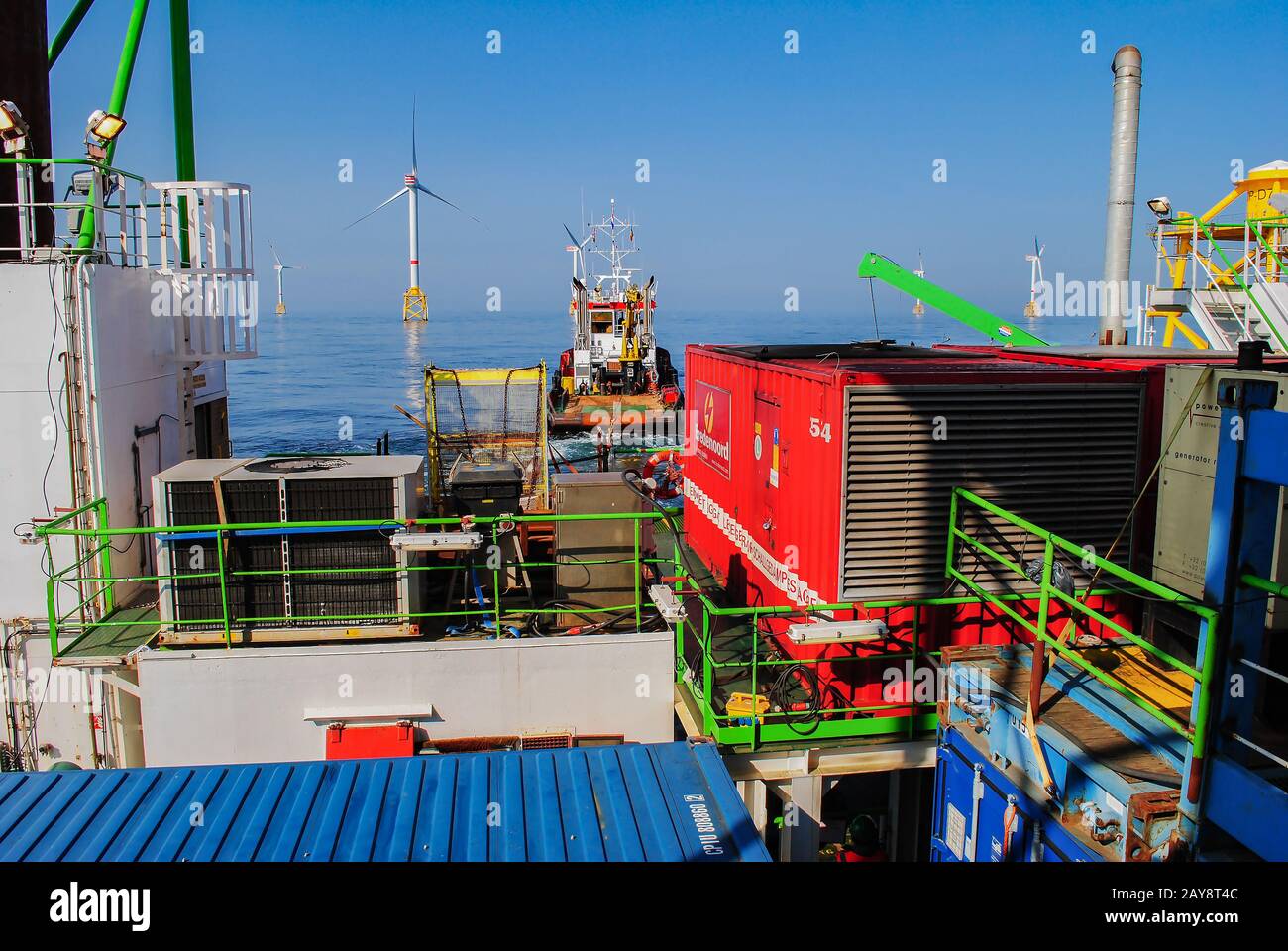 Construction d'énergie offshore de Wind Park Banque D'Images