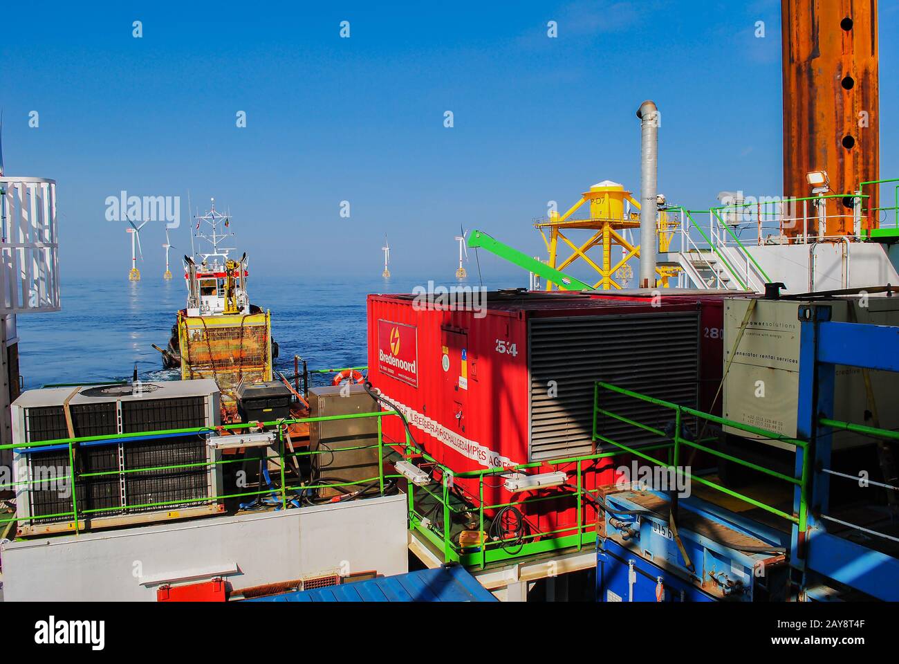 Construction d'énergie offshore de Wind Park Banque D'Images
