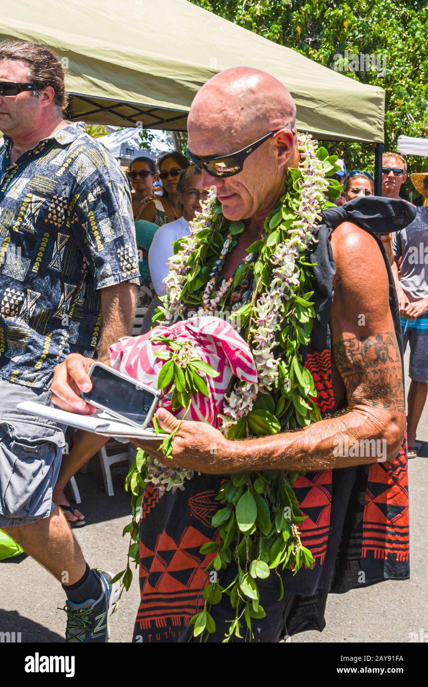 Mo’okiha O Pi’ilani: Cérémonies de la journée de lancement: Capitaine Timi Gilliom Banque D'Images