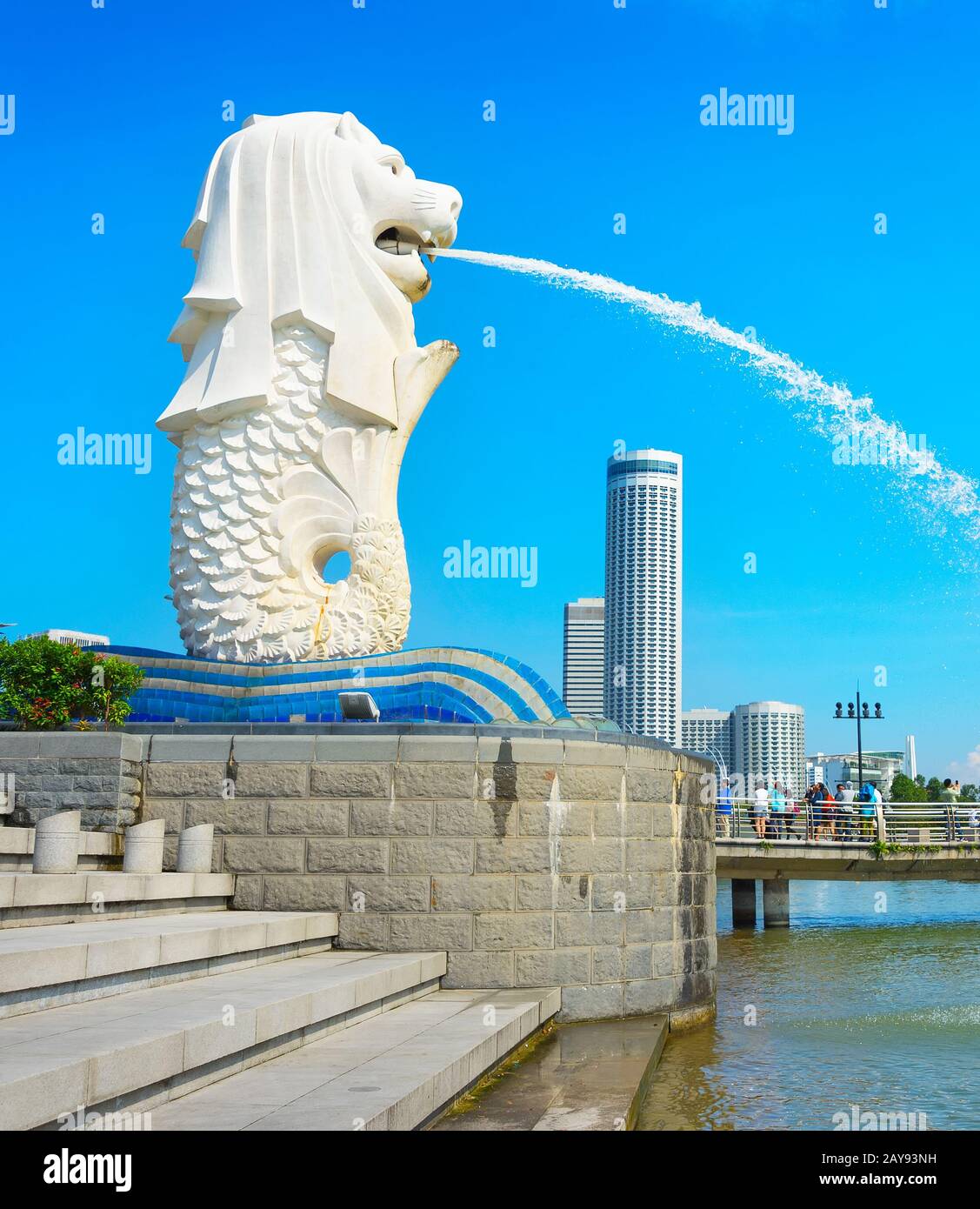 Statue du Merlion Singapour ville symbole Banque D'Images