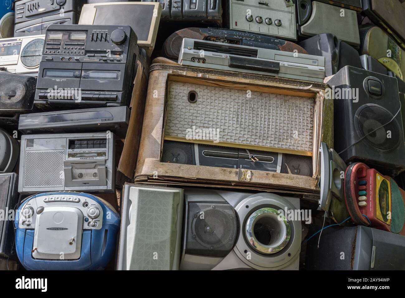 radios rétro nostalgiques - gros plan Banque D'Images