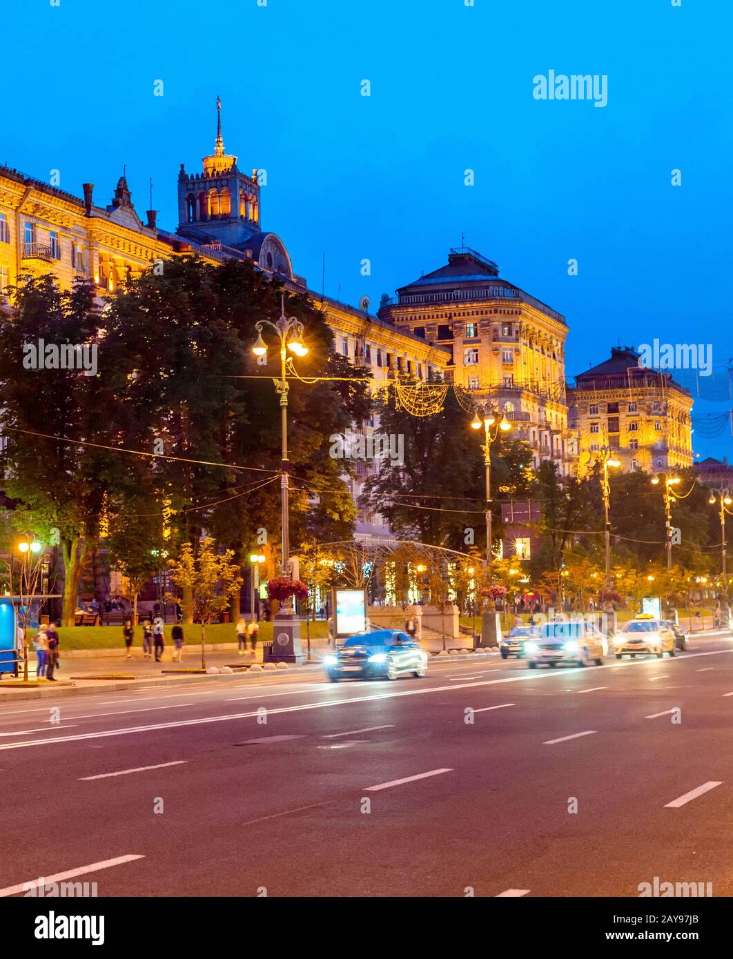 Central de la circulation de la rue Khreshchatyk, Kiev Banque D'Images