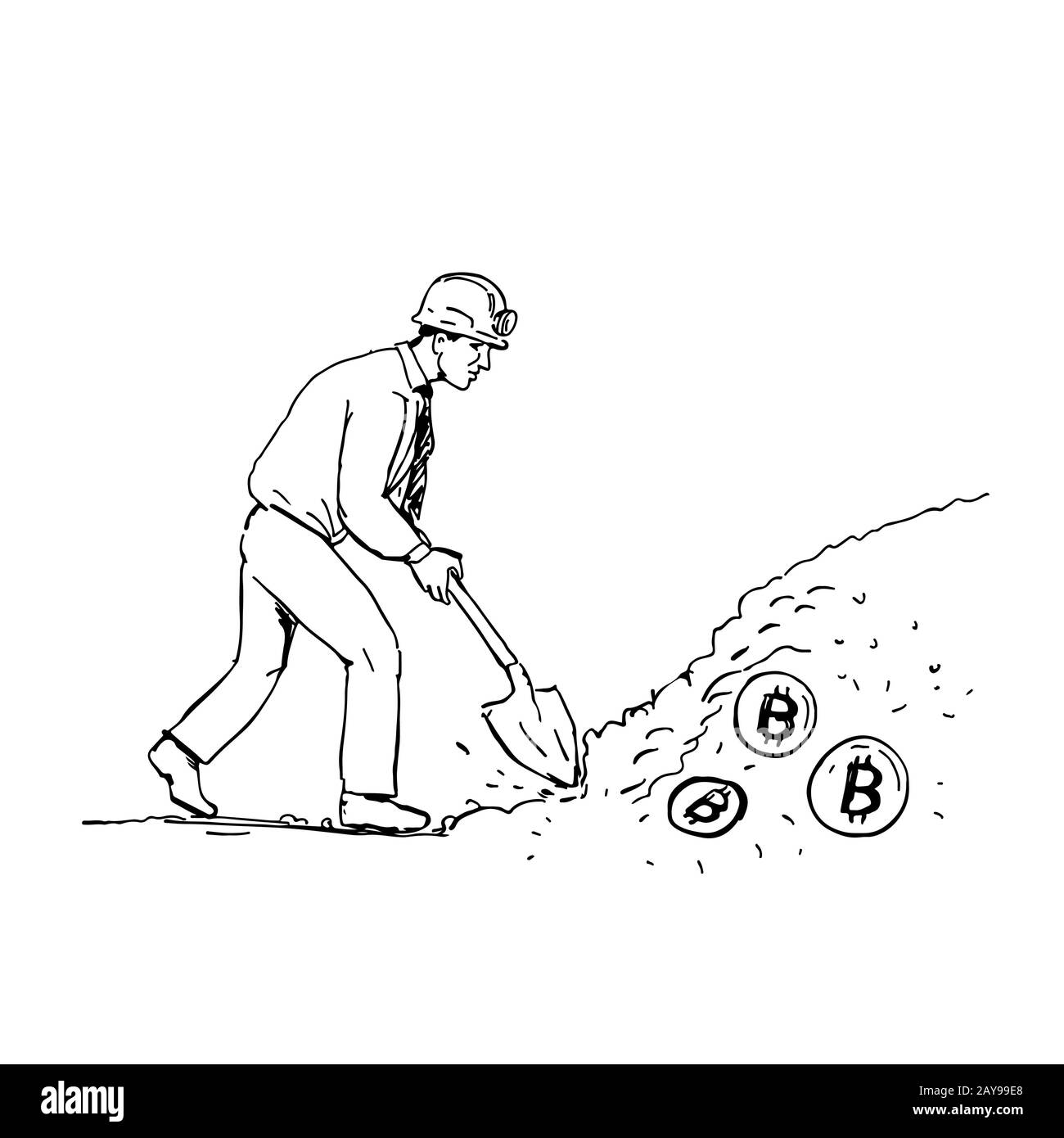 Dessin de crypto-monnaie pour mines de bitcoin Photo Stock - Alamy