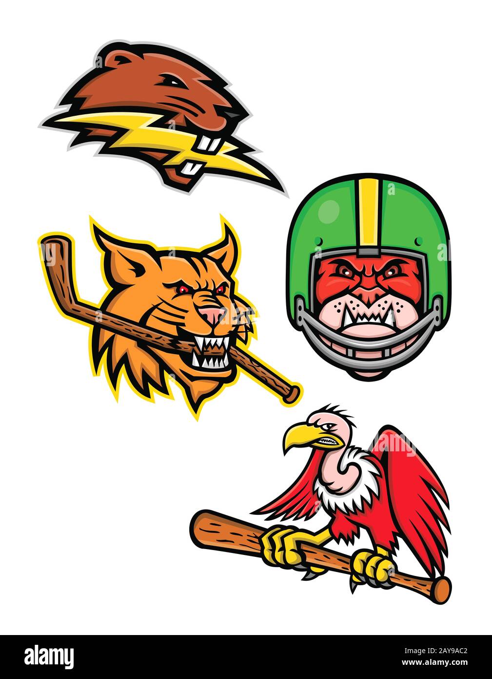 American Wildlife Sports Mascot Collection Banque D'Images