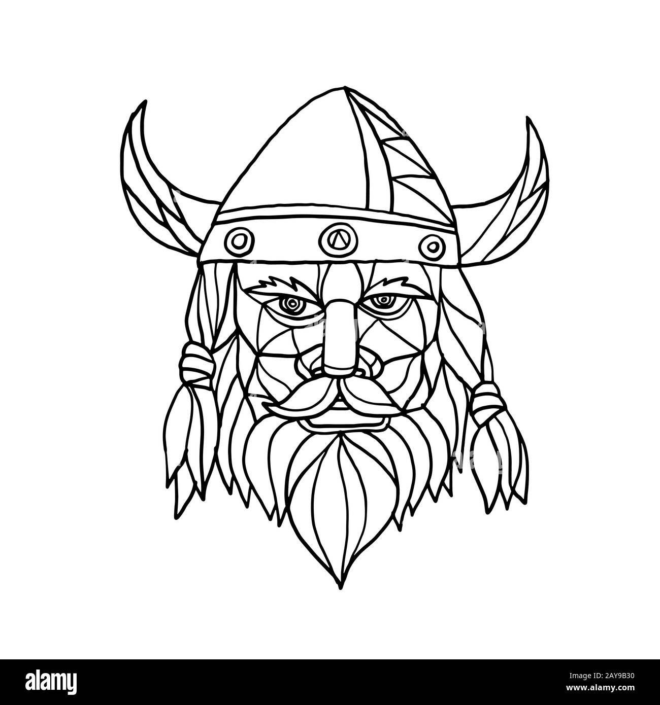 Mosaïque noire et blanche de Norseman Banque D'Images