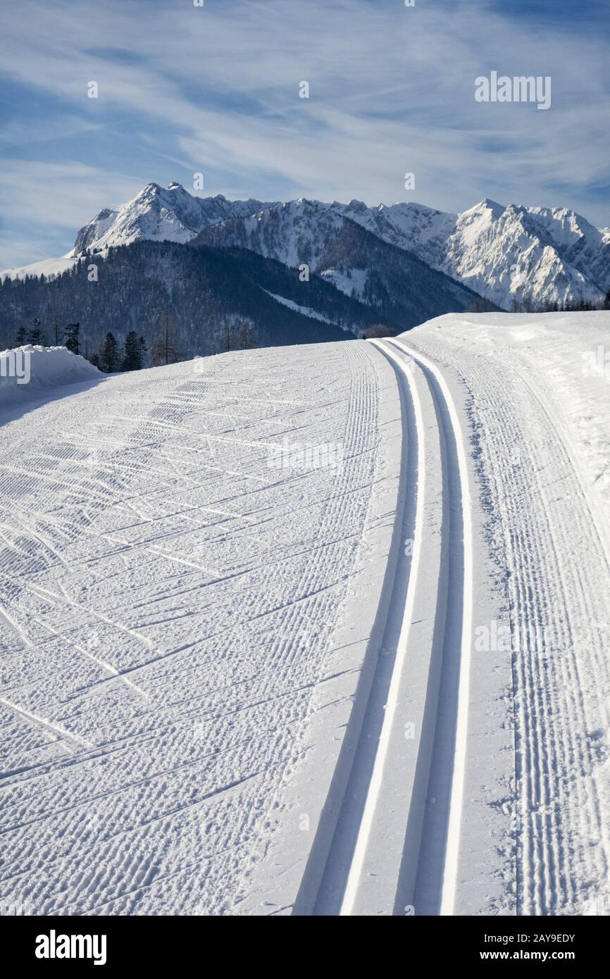 Ski de fond sur le Kaiser Banque D'Images