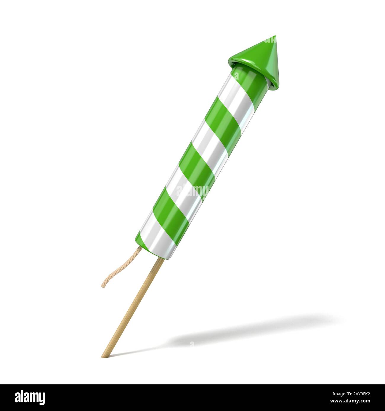 Fusée d'artifice vert. 3D Banque D'Images