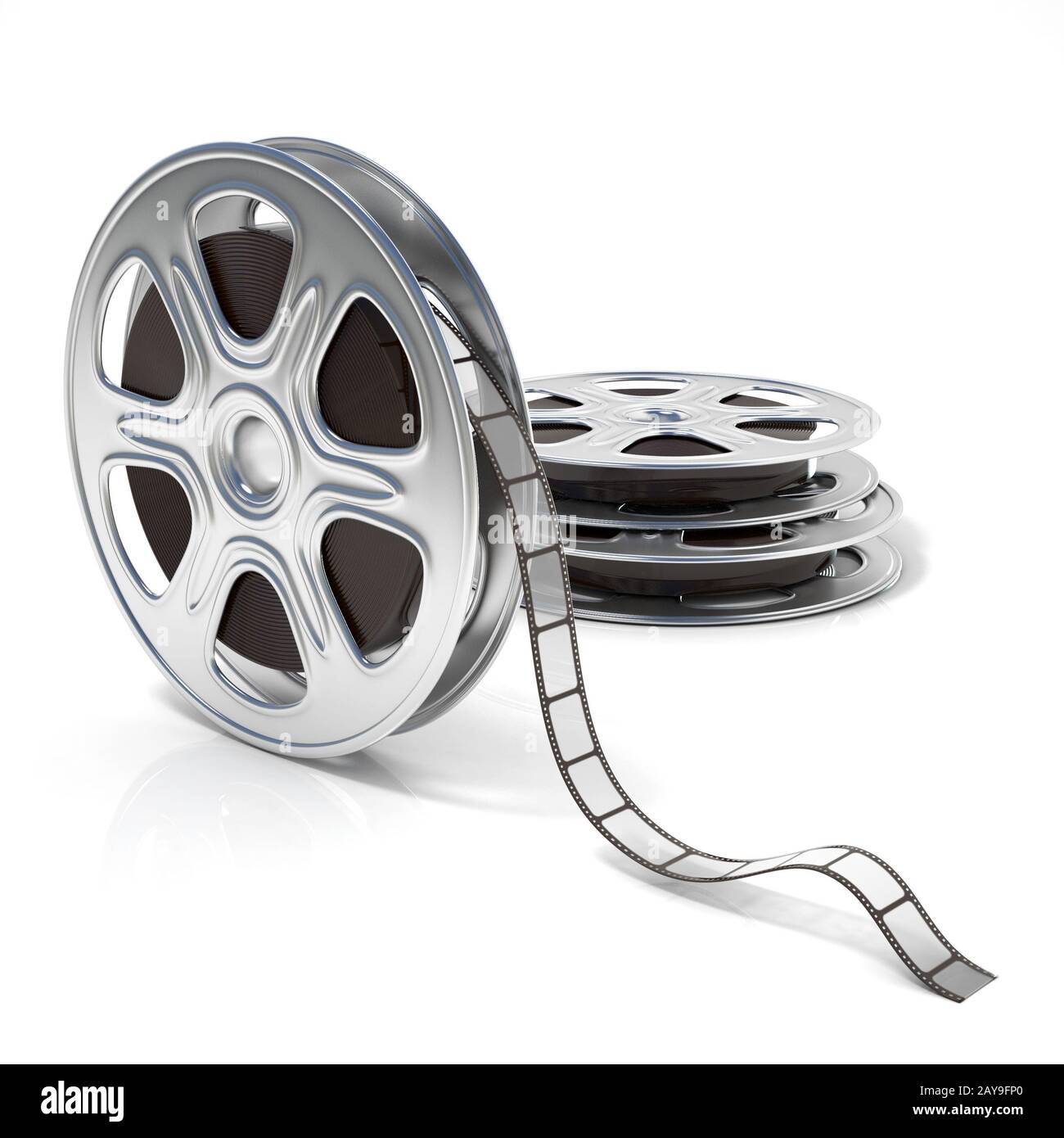Bobines de film. Icône vidéo. 3D Banque D'Images