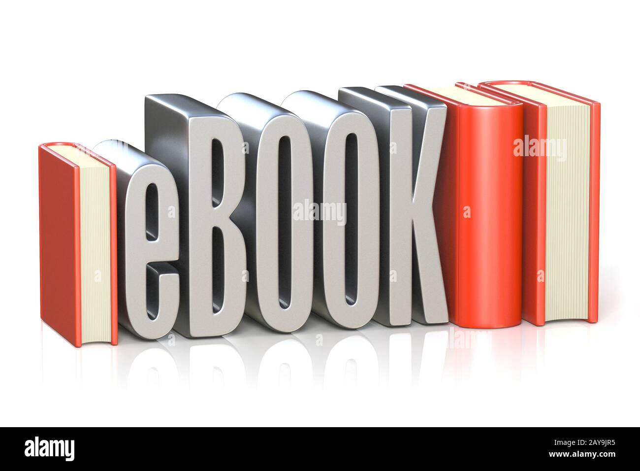 3D eBOOK livre rouge Banque D'Images