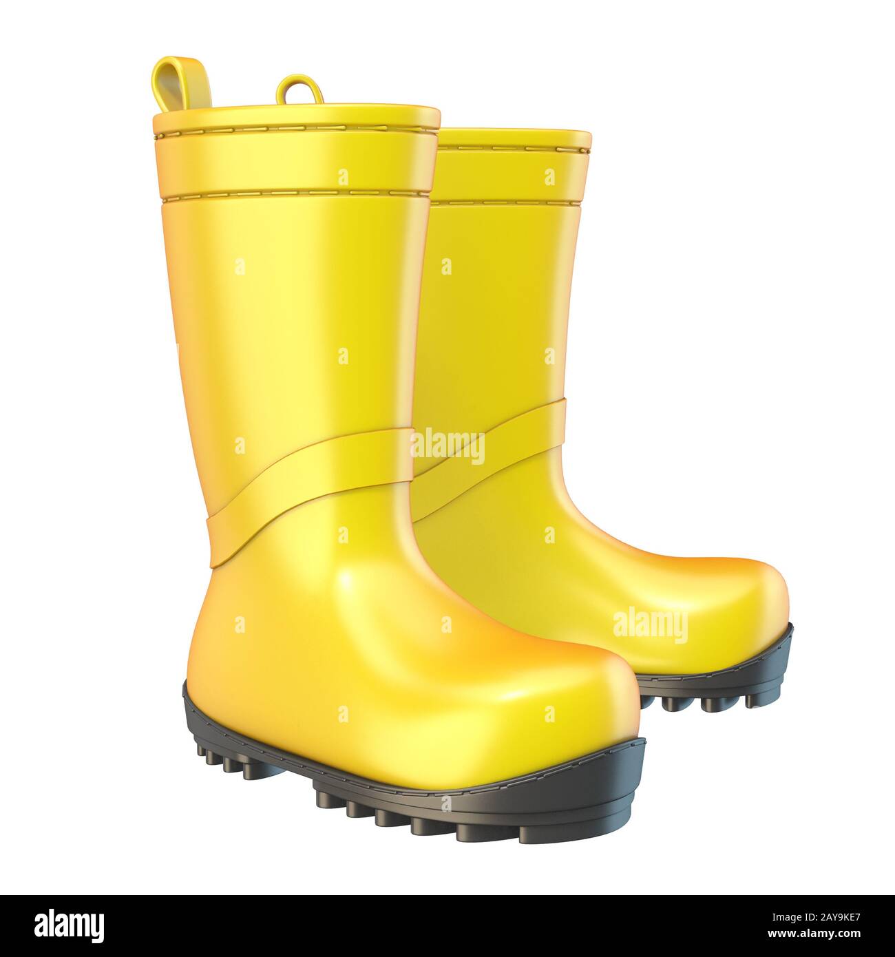 Bottes de pluie jaune 3D Banque D'Images