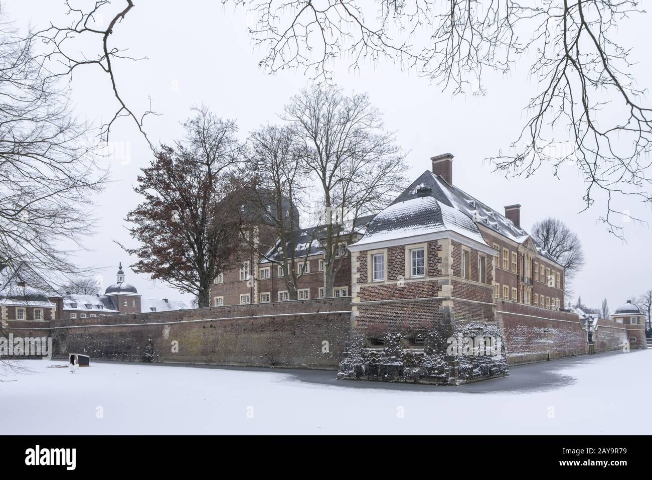 Château baroque Ahaus en hiver Banque D'Images