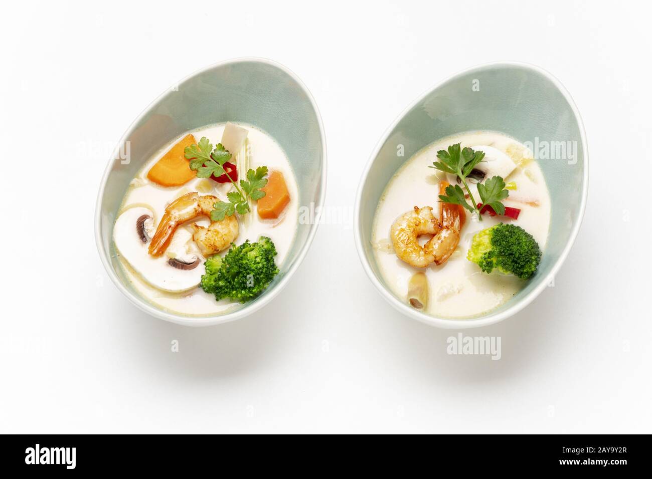 Soupe Tom Kha Gai de Thaïlande Banque D'Images