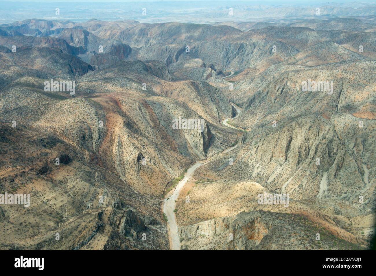 Photo aérienne du vol d'Ongava à l'Airstrip Doro Nawas au-dessus du Damaraland en Namibie. Banque D'Images